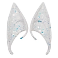 Elfenoren met iriserende blauwe en paarse glitter pailletten voor fantasy cosplay - 12CM OPP-zak / Glitter Wit (12CM)