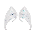 Elfenoren met witte glitters en gekleurde schubben voor cosplay en Halloween-feestjes - 10CM OPP-zak / Glitter Wit (10CM)