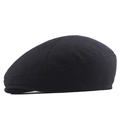 Classic black cotton beret cap with premium twill texture for a minimalist style - 57-59cm / Black