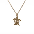 Collana con ciondolo a tartaruga in acciaio inossidabile dorato lucido con motivo a spirale - Oro