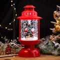 40CM Red Christmas Santa Claus Water Globe Lantern with swirling snow and lights - 40CM / Kerosene Lamp Style - Red