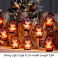 Christmas string lights featuring 10 Santa Claus LEDs for festive room decoration, 2.3M - Santa Claus String Lights [PVC Plastic]