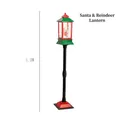 Standing 1.3M Christmas lantern tower with Santa Claus and reindeer festive scene - Santa & Deer Lamp Post