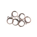 Set of six leverback earring hooks in antique bronze finish for DIY jewelry making - 1 Piece / Antique Red Copper