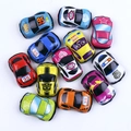 Variety set of colorful mini toy cars including police and racing styles on white background - Pull Back Mini Car
