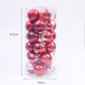 30er-Set rote Weihnachtskugeln 7cm in verschiedenen Texturen in einer Aufbewahrungsbox - 7cm/30er Set / Rot