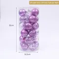 Set of 30 purple Christmas ornaments in 6cm size stored in a clear cylindrical tube - 6cm/30Pcs / Purple