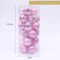 Set of 30 pink Christmas ornaments 7cm diameter in matte and glitter finish - 7cm/30pcs Set / Pink