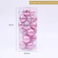Set of 30 pink Christmas ornaments 6cm in transparent tub with glitter and matte finishes - 6cm/30Pcs / Pink