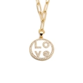Hip Hop Goldkette mit LOVE-Anhänger, weißem Emaille und Zirkonia-Verzierung - LOVE - Gold