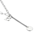 Silberne Büroklammer-Kette mit Anhänger Buchstabe B und rundem Charm-Anhänger - Buchstabe B(KN114928-Z)