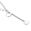 Minimalist silver initial pendant necklace featuring paperclip and box chain design - Letter O(KN114941-Z)