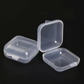 Set di due mini scatole per gioielli quadrate in plastica trasparente resistente - Trasparente
