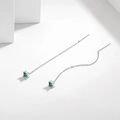 Eleganti orecchini a catenella in argento s925 con pietre quadrate verde smeraldo - Zirconia Quadrata Verde / Verde