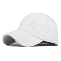 Distressed white cotton baseball cap with ripped details and a vintage street style look - Adjustable / White