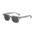 Modern square sunglasses in translucent grey frame with dark lenses for men and women - Translucent Grey Frame Grey Lens