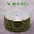 Military green 2mm pineapple rope braided cord on transparent spool for DIY jewelry - Army Green