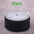 Roll of 2mm black pineapple braided cord for DIY jewelry and pendant necklaces - Black
