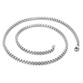 Collar de cadena box de acero inoxidable plateado con cierre de mosquetón en blanco - Collar de Cadena de Caja (KN9119-Z)