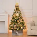 120cm mini artificial Christmas tree with gold ornaments and warm LED light string - 120cm / Gold Champagne