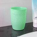 Minimalist light green matte toothbrush cup with eco-friendly wheat straw texture - 350ml / Nordic Green