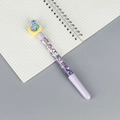 Purple liquid glitter pen featuring a cute unicorn on a yellow moon topper - Yellow Moon Unicorn