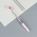 Penna glitterata con cigno rosa, sabbia mobile liquida e paillettes scintillanti - Fenicottero Bianco