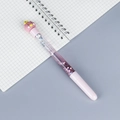 Pink cartoon pig gel pen with glitter quicksand effect on spiral notebook - Pink Rod Pig Yellow Duck