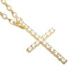 HipHop gouden kruisketting met fonkelende strassteentjes in Cubaanse punkstijl - 50cm Ketting Goud Helder Kruis