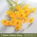 Artificial yellow daisies 53cm long for home decor and wedding photography props - 5-Head Yellow Single Branch