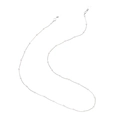 Dettaglio catena per occhiali argentata con perle e anelli in silicone antiscivolo - Argento