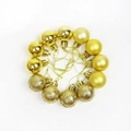 Set of 12 gold Christmas tree balls 3cm with matte, glossy, and glitter finishes - Gold