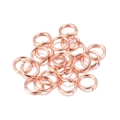 Macro shot of 100 rose gold open jump rings for DIY jewelry making and connecting - Single Ring-4x0.7mm / Rose Gold