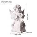 Minimalist white resin praying angel girl sculpture, small size 20.5cm tall figurine - White Style A