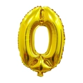 Glossy golden 16-inch number 0 aluminum foil balloon for party and wedding decor - Number 0 / Gold