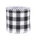 Rollo de cinta a cuadros blancos y negros con bordes cosidos para decoración - Cuadros Negros y Blancos