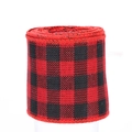 Classic red and black buffalo plaid burlap ribbon roll for Christmas decoration - Red and Black Plaid