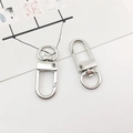 Porte-clés en alliage de zinc argenté avec mousqueton en D et crochet pivotant - Porte-clés / Argenté