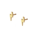 Orecchini a fulmine dorati ago argento S925 con design geometrico minimalista - Oro
