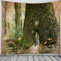 3D-Fantasy-Wandteppich mit antikem Baum und magischem Garten für das Wohnheimdekor - 150x130cm / Magisches Baumhaus