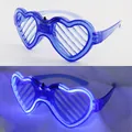 Blue LED glowing heart-shaped shutter glasses for rave parties and festive celebrations - Heart Shutter / Blue