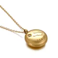 Golden Gemini zodiac necklace with embossed star sign and small sparkling zircon stone - Gemini(KN89789-KFC)