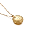 Gold stainless steel Aquarius constellation pendant necklace with small zircon stone - Aquarius(KN89793-KFC)