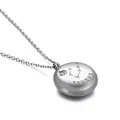 Collier signe Taureau en argent poli avec gravure de constellation et petit diamant - Taureau (KN89795-KFC)