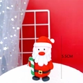 Christmas Santa Claus felt cake topper with candy cane ornament, size 5.5cm for party decor - Santa Claus - Green Cane / Standard Spec