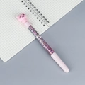 Penna rosa a forma di maialino con glitter scintillanti e paillettes colorate sfumate - Maialino con ciglia lunghe