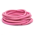 Pink high elasticity hair ties for kids made of 3mm seamless knitted fabric material - Deep Pink