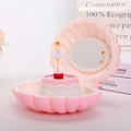 Carillon a forma di conchiglia rosa con ballerina rotante, versione senza luce - Forma a Conchiglia / Rosa chiaro (Senza luce)