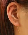 Minimalist gold ear crawler with sparkling zircon stone accent for a sleek look - Single Round Zircon Gold
