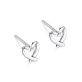 Eleganti orecchini a lobo a forma di cuore cavo in argento sterling S925 lucido - Orecchini a Cuore Traforati